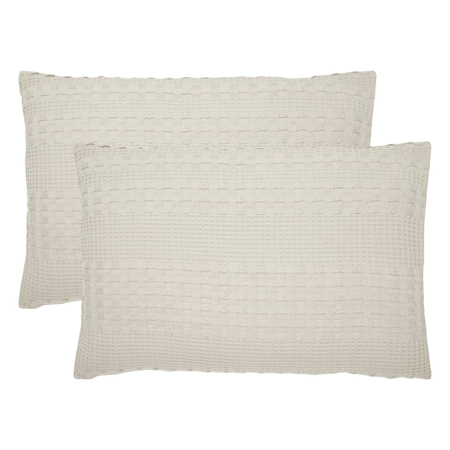 Waffle Weave Natural Queen Sham Set of 2