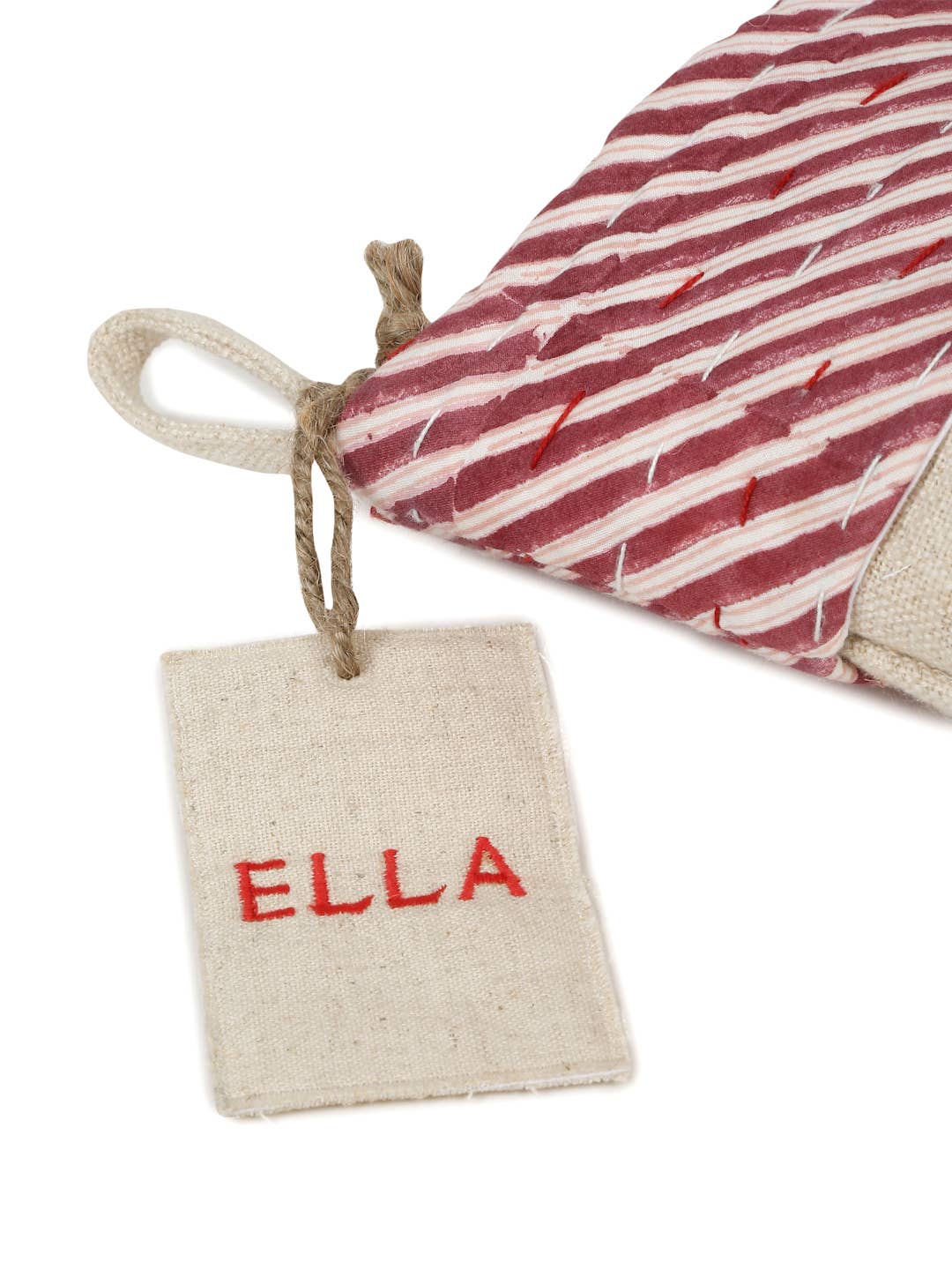 Handcrafted Linen Christmas Stocking