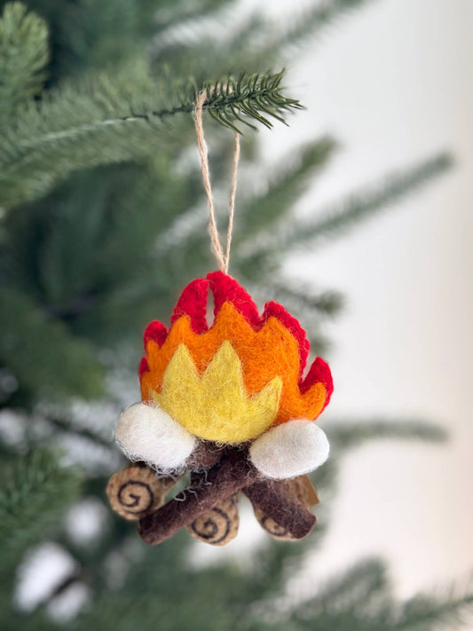 Handcrafted Felt Campfire Ornament