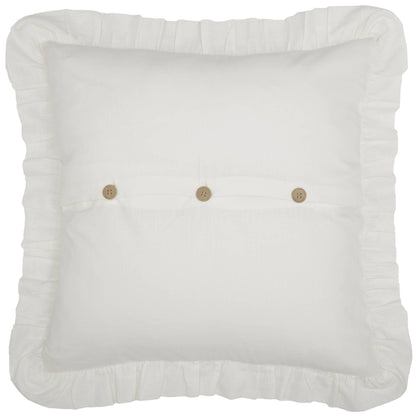 Back side with wooden buttons on Elizabeth Ruffled Euro Sham by belle aura