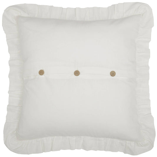 Back side with wooden buttons on Elizabeth Ruffled Euro Sham by belle aura