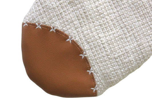 Linen & Vegan Leather Christmas Stocking