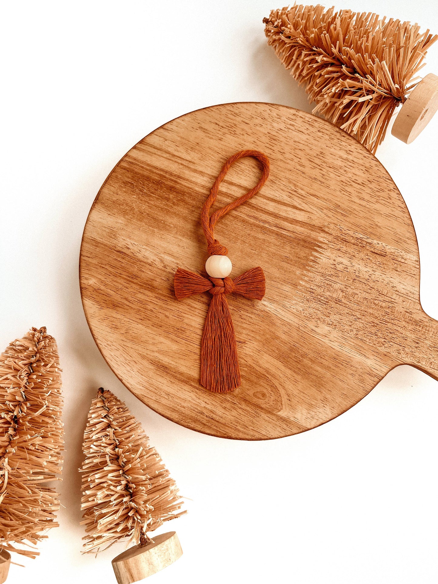 Macrame Ornament Angel in Burnt Orange