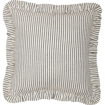 Hatteras Seersucker Blue Ticking Stripe Fabric Pillow