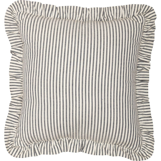Hatteras Seersucker Blue Ticking Stripe Fabric Pillow