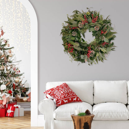 Snow Pinecone Holiday Wreath