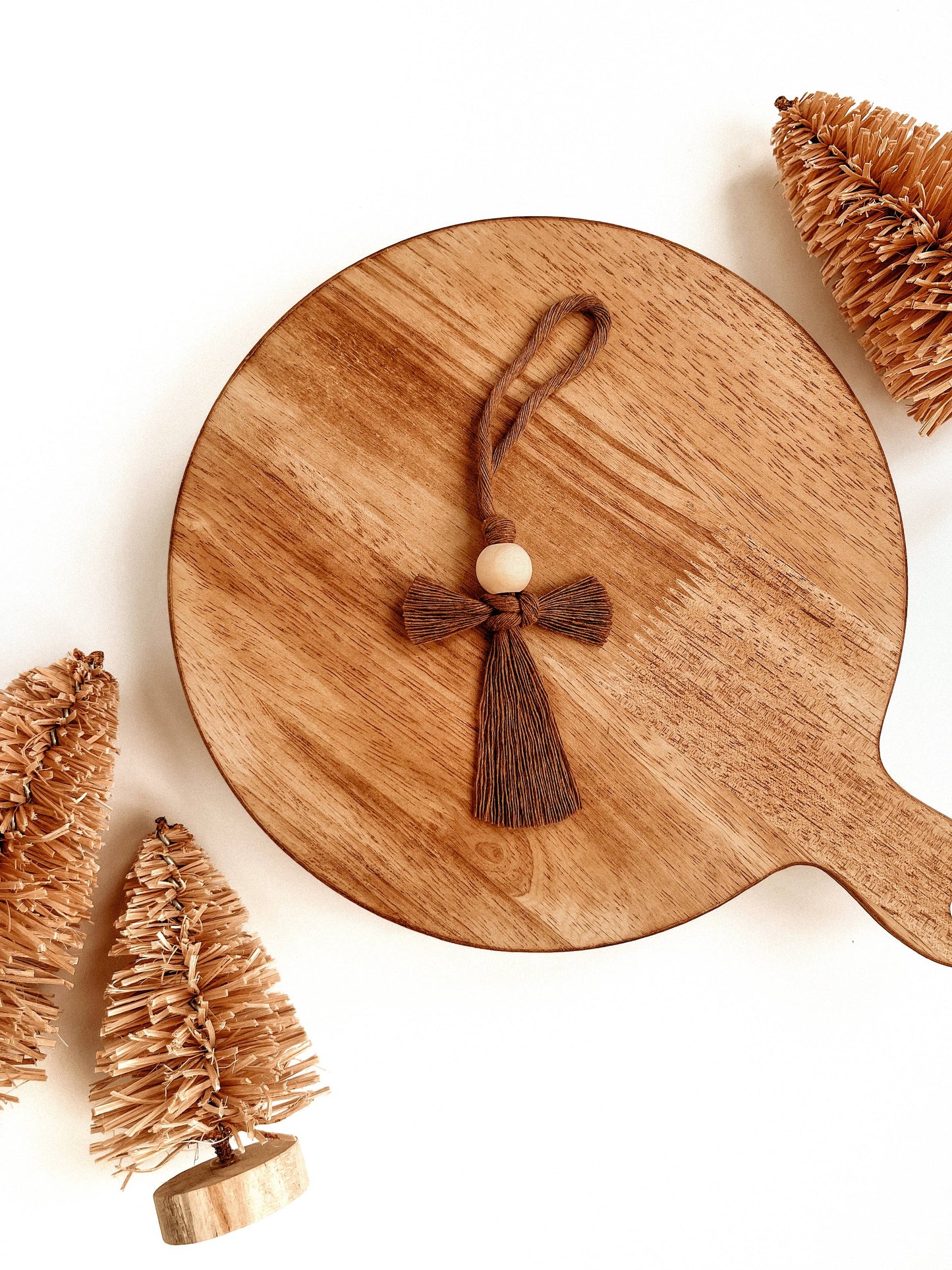 Macrame Ornament Angel in Burnt Orange