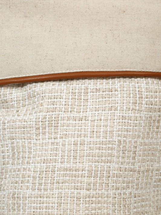 Linen & Vegan Leather Christmas Stocking