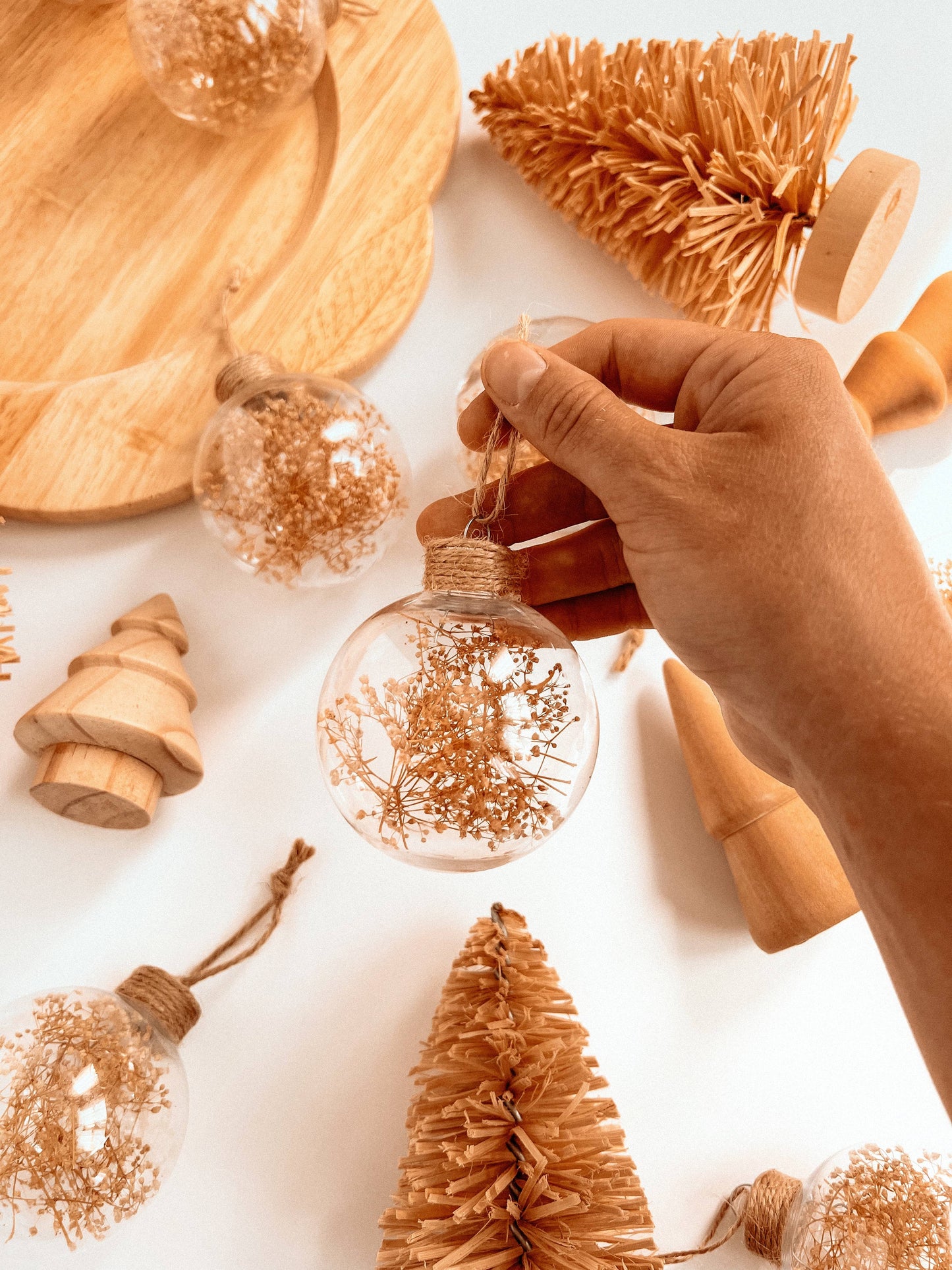 Dried Floral Ornament Round Bulb