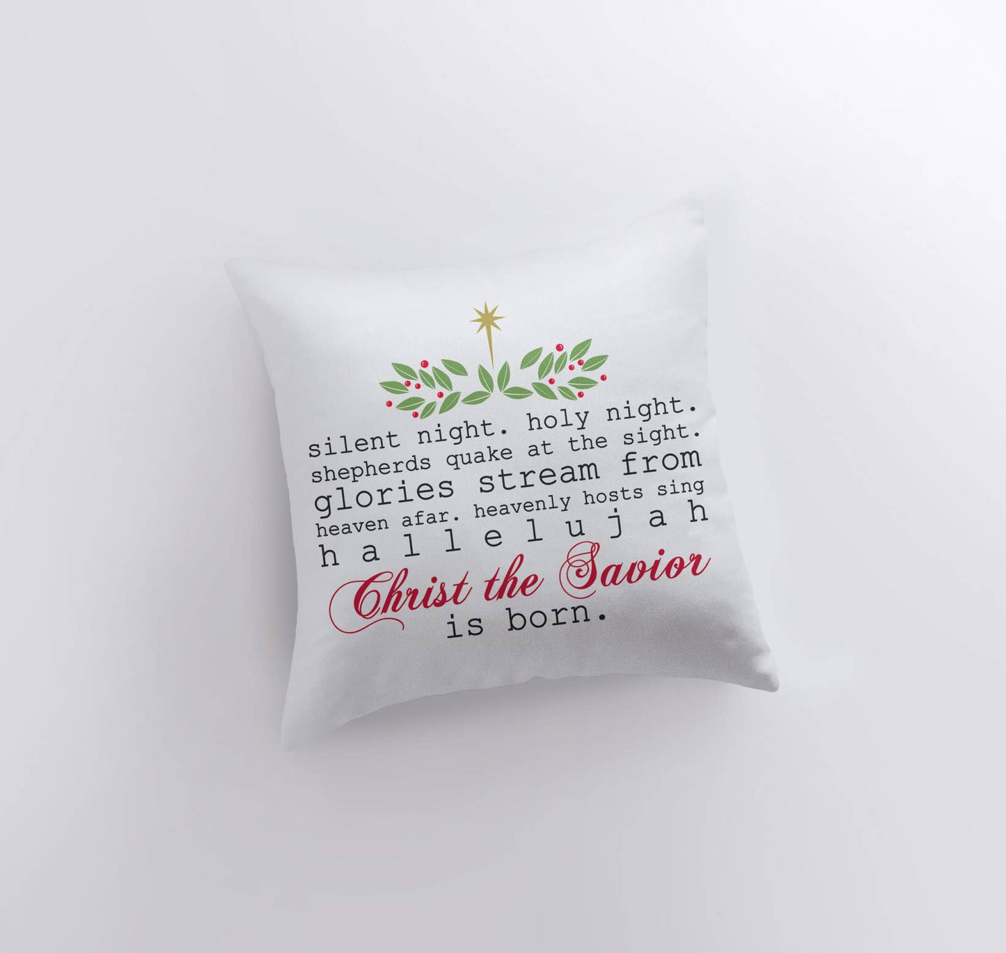 Silent Night Merry Christmas Pillow Cover