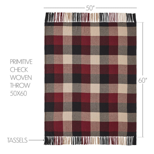 Heritage Farms Primitive Check Woven Throw Fabric Detail by Belle Aura