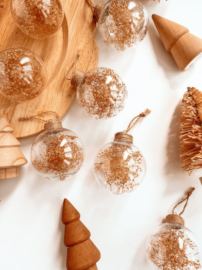 Dried Floral Ornament Round Bulb