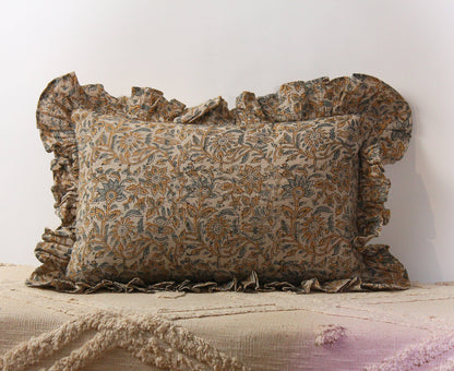 Hand Block Printed Linen Pillow
