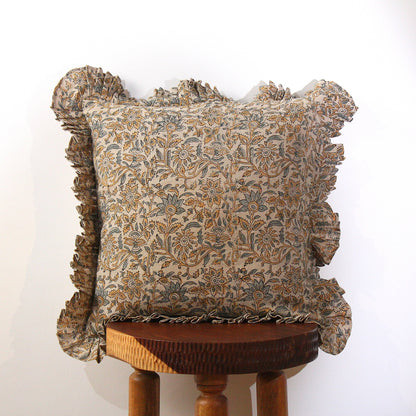 Hand Block Printed Linen Pillow