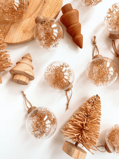 Dried Floral Ornament Round Bulb