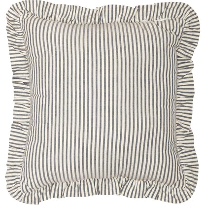 Hatteras Seersucker Blue Ticking Stripe Fabric Pillow