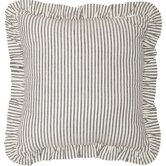 Hatteras Seersucker Blue Ticking Stripe Fabric Pillow