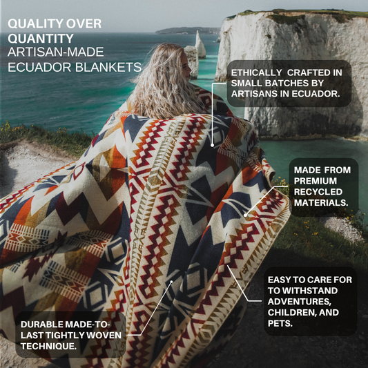 Cozy Quichua Blanket Displayed with Warm Interior Décor by Belle Aura