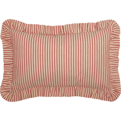 Sawyer Mill Red Ticking Stripe Fabric Pillow