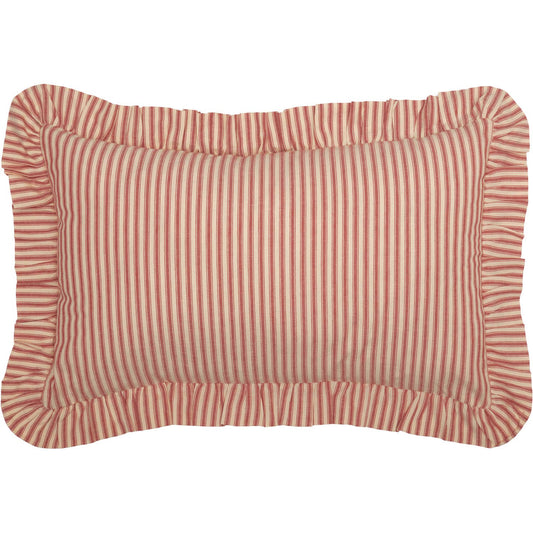 Sawyer Mill Red Ticking Stripe Fabric Pillow