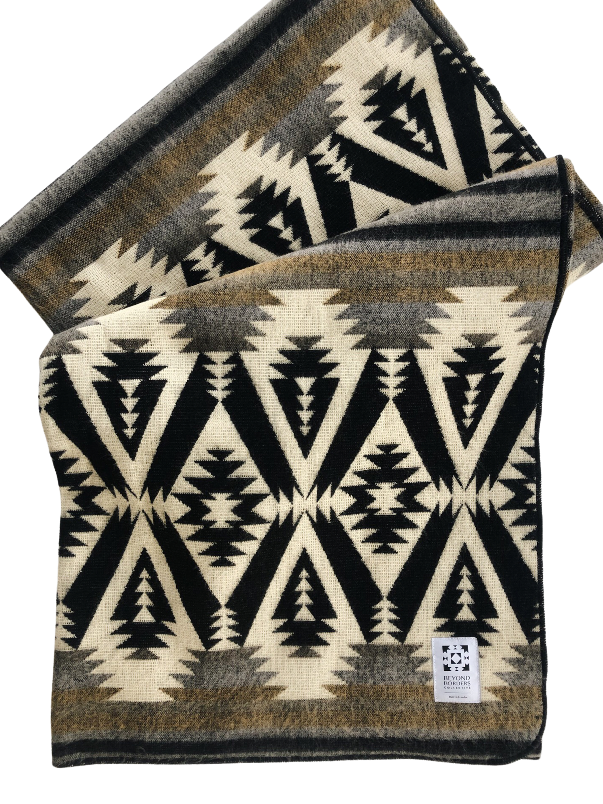 Close-Up of Folded Patterned Quichua Blanket by Belle Aura