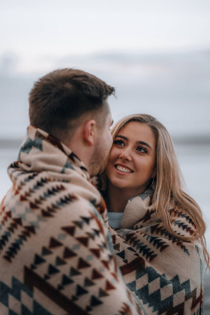 Couple wrapped in Secoya Blanket by belle aura