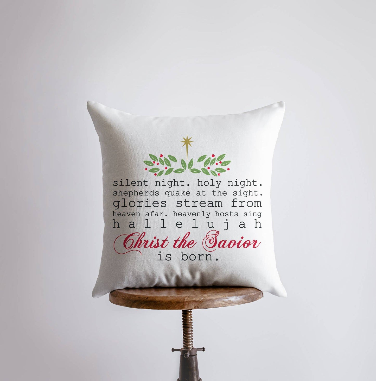 Silent Night Merry Christmas Pillow Cover