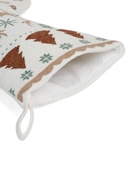 Embroidered Reindeer Christmas Stocking