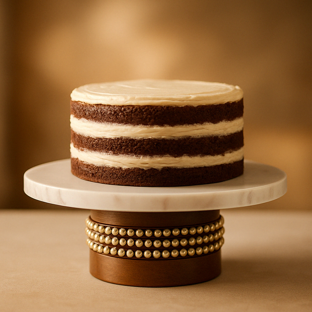 Aurelia Cake Stand in Walnut by Belle Aura