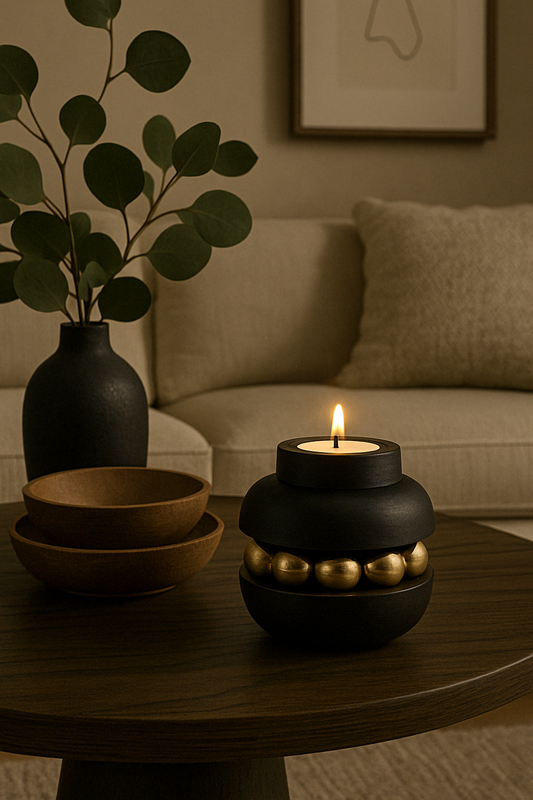 Candle Holder Black by Belle Aura