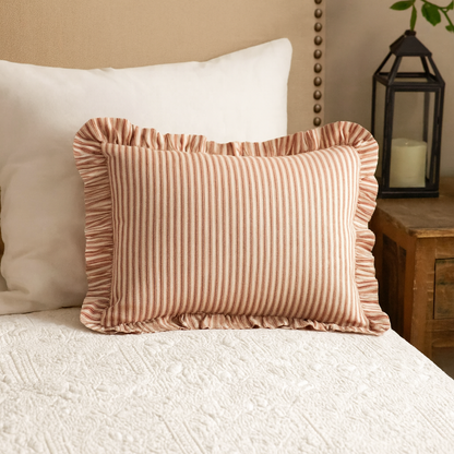 Sawyer Mill Red Ticking Stripe Fabric Pillow