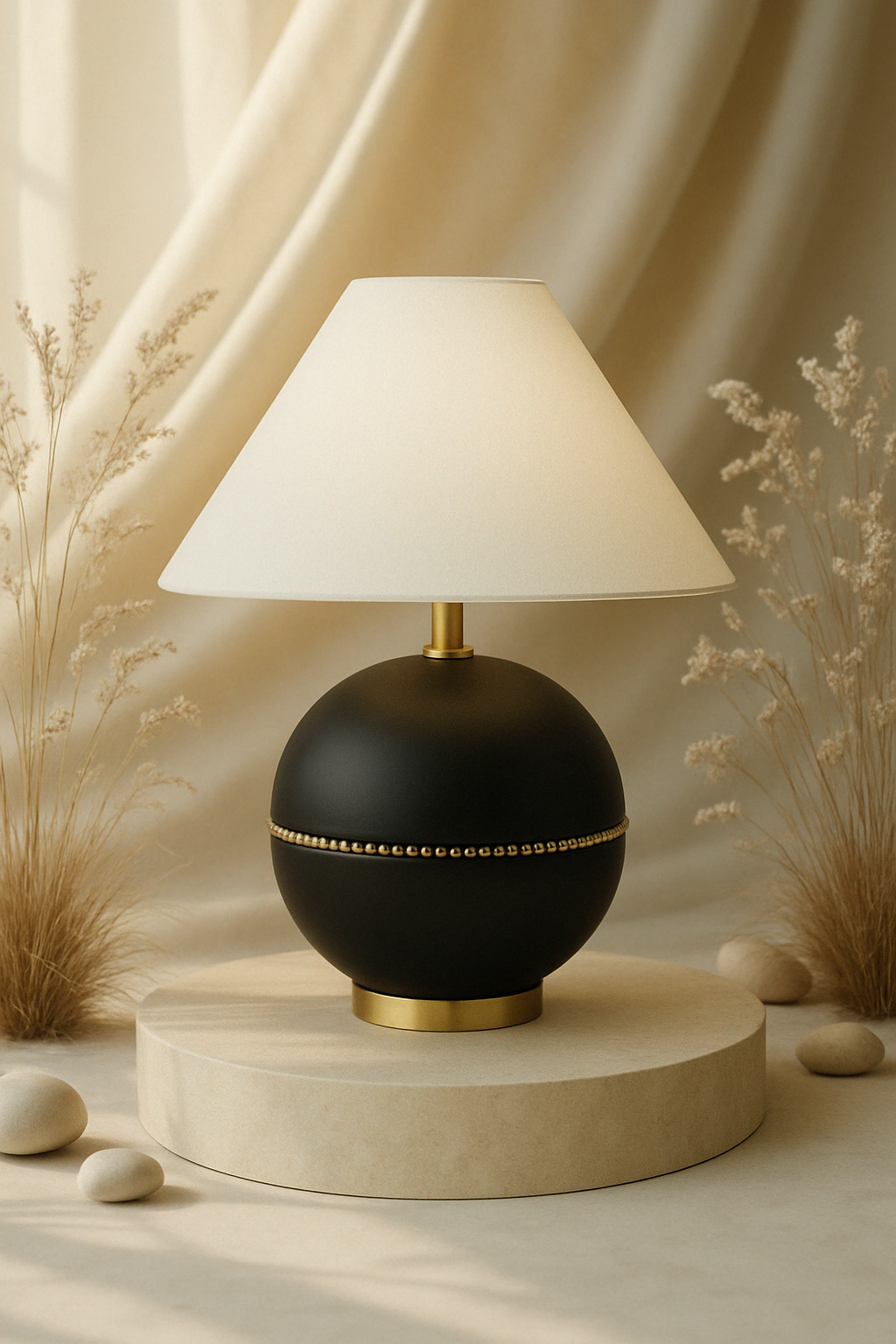 Table Lamp in Black by Belle Aura