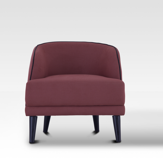Beleza Accent Chair In Ruby Amber – Front View Of Comfortable Modern Accent Chair With Soft Upholstery