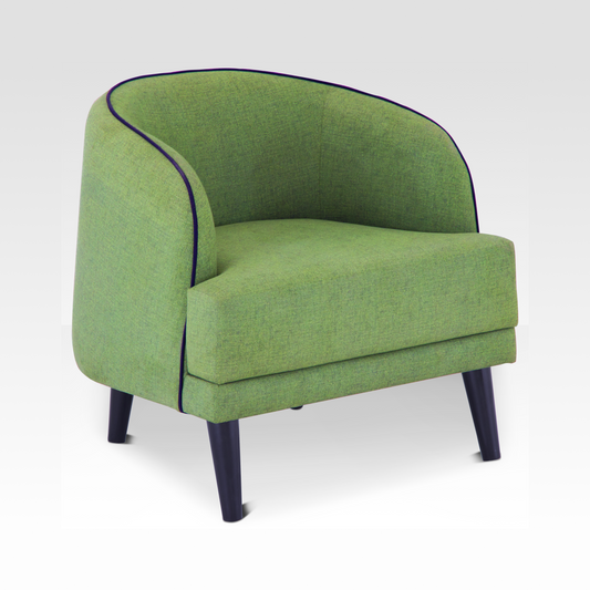 Beleza Accent Chair In Wasabi By Belle Aura - Front Left Angle View