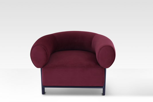 Gala Accent Chair In Cranberry By Belle Aura - Front View