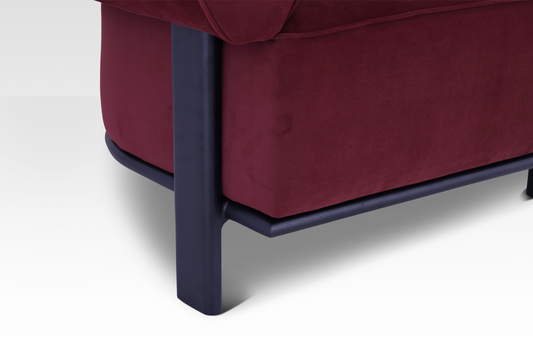 Gala Accent Chair In Cranberry By Belle Aura - Close-Up Of Leg Detail