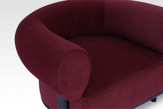 Gala Accent Chair In Cranberry By Belle Aura - Angled View