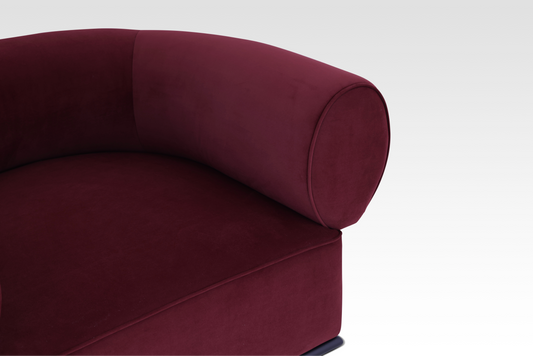 Gala Accent Chair In Cranberry By Belle Aura - Close-Up Of Armrest