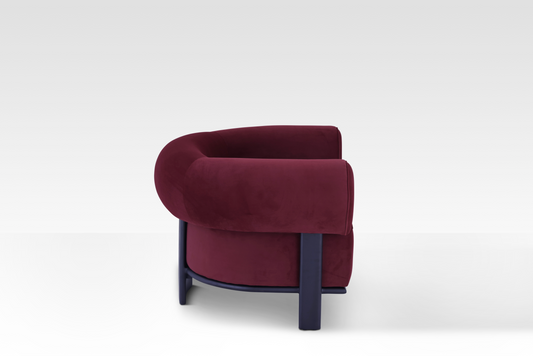 Gala Accent Chair In Cranberry By Belle Aura - Side View
