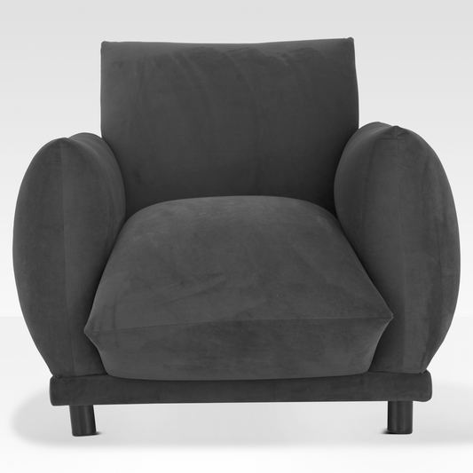 Plum Accent Chair In Midnight By Belle Aura – Front View