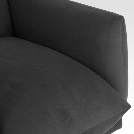 Plum Accent Chair In Midnight By Belle Aura – Side Arm Detail