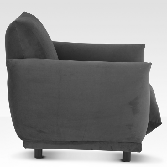 Plum Accent Chair In Midnight By Belle Aura – Side View