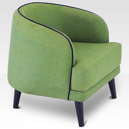 Beleza Accent Chair In Wasabi By Belle Aura - Right Angle Side View