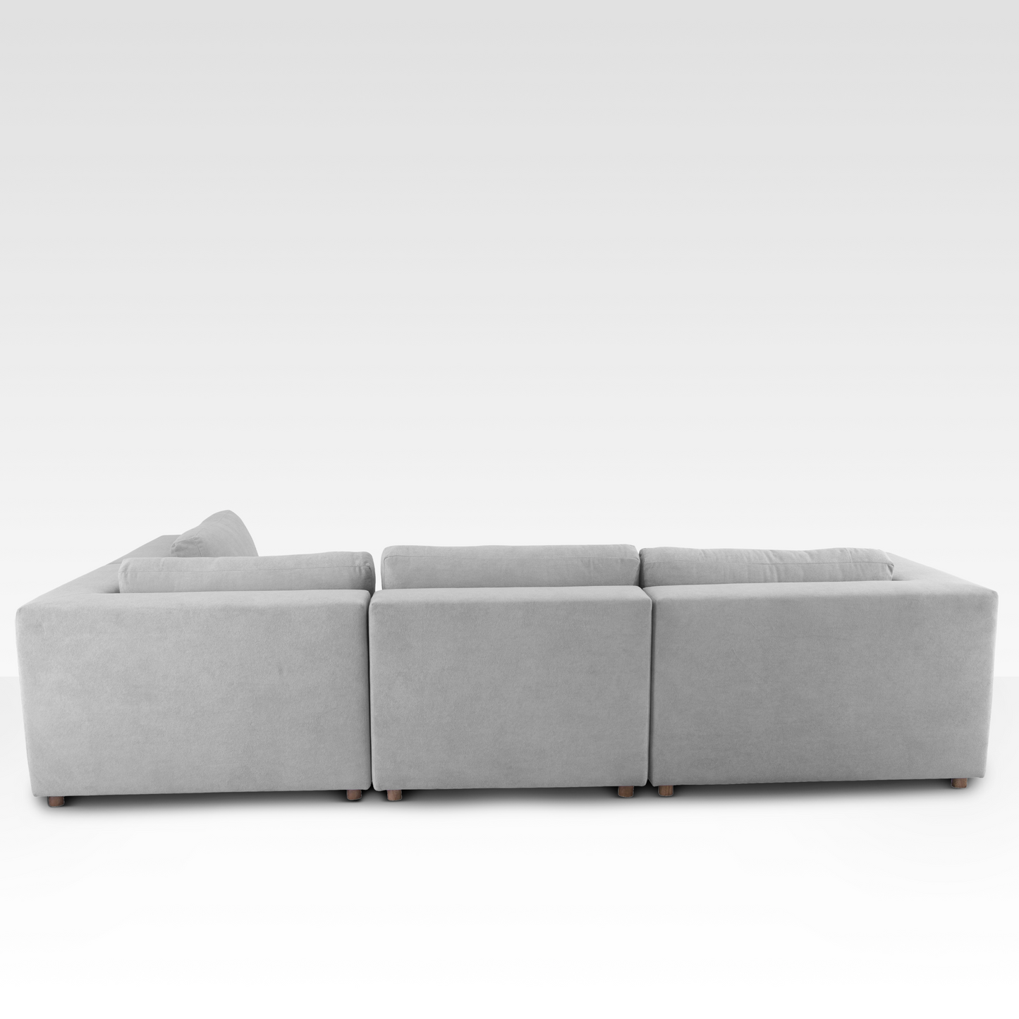 Backside View of Sage Sectional Sofa by Belle Aura in Raw Silk