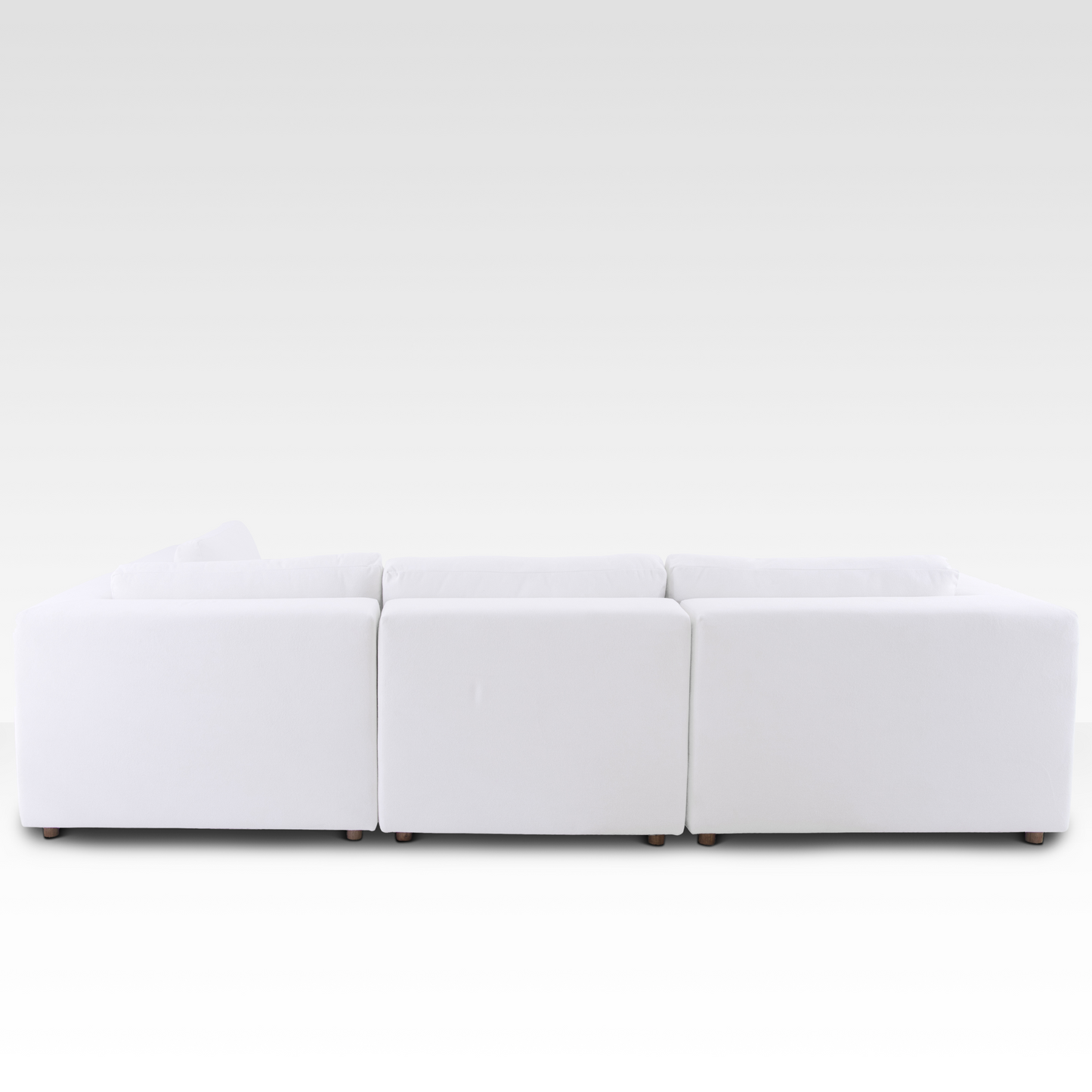 Sage Sectional Sofa In Oat Milk Back View Emphasizing Modular Layout