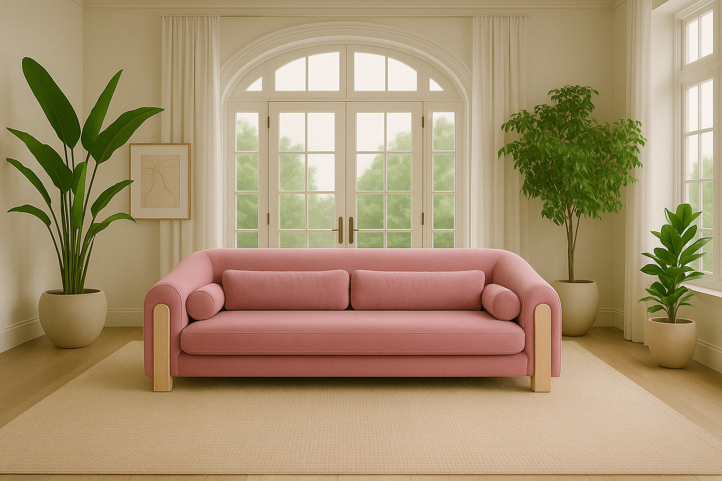 Mitda Sofa in Coral Blush by Belle Aura
