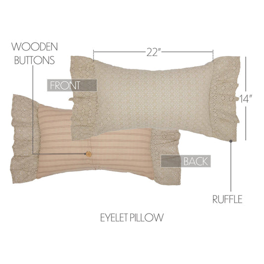 Camilia Eyelet Pillow By Belle Aura On Sofa With Cozy Cottage Decor