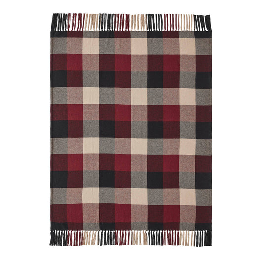 Heritage Farms Primitive Check Woven Throw Flat View by Belle Aura