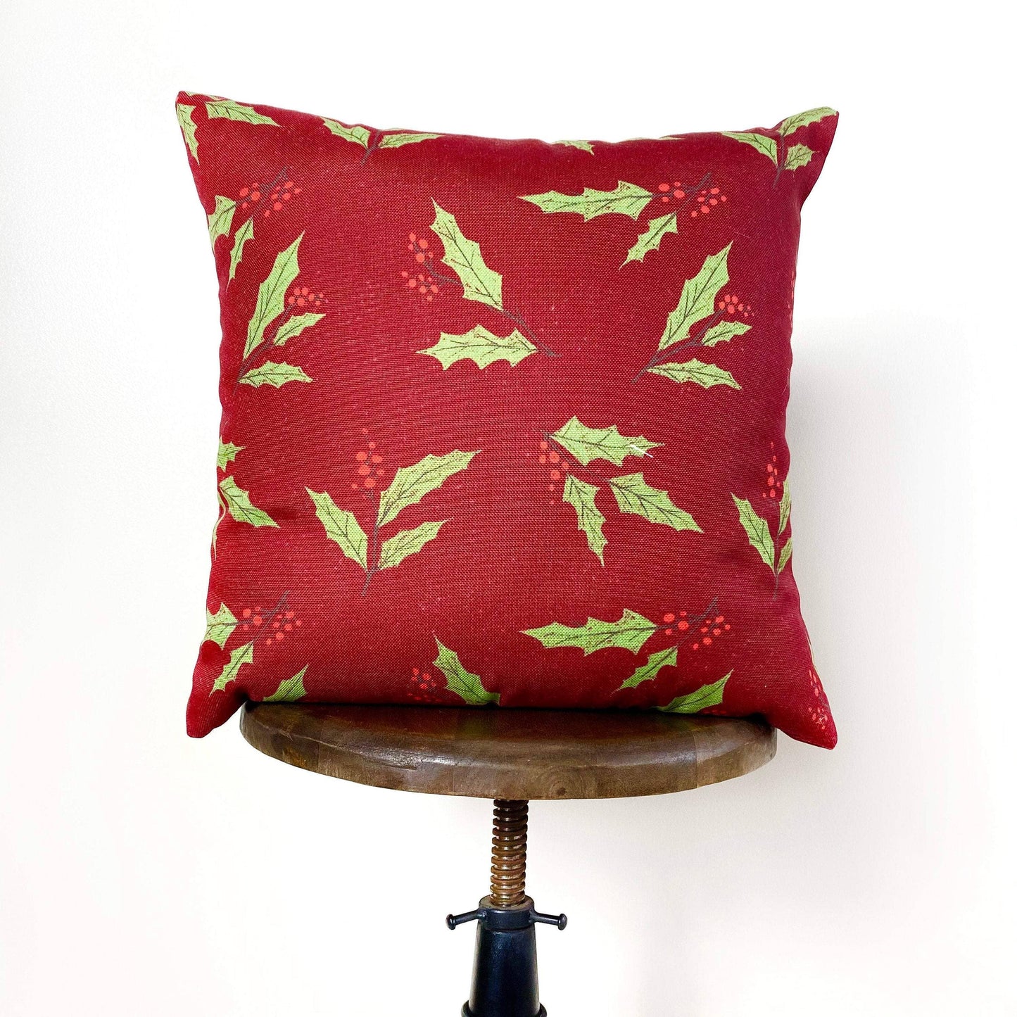Holly Berry Handcrafted Pillow