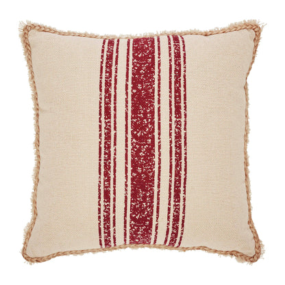 Yuletide Burlap Red Stripe Pillow